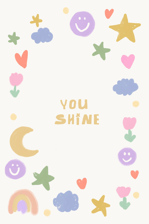 Plakát Cheerful Pastel Doodles