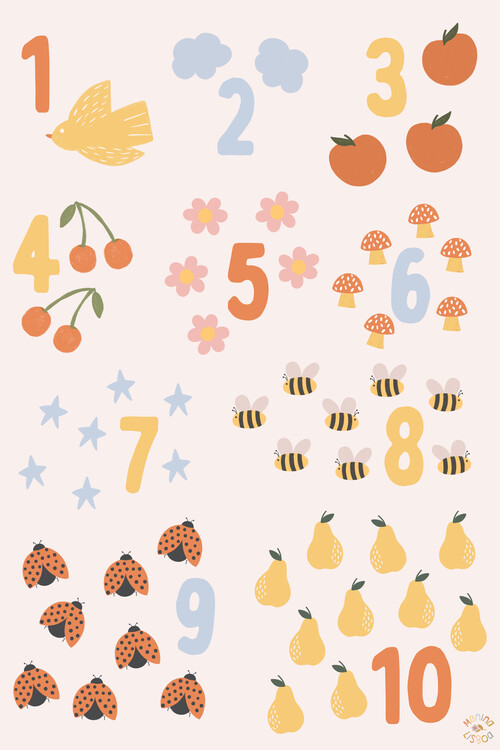 Принти на полотні Whimsical Counting Chart