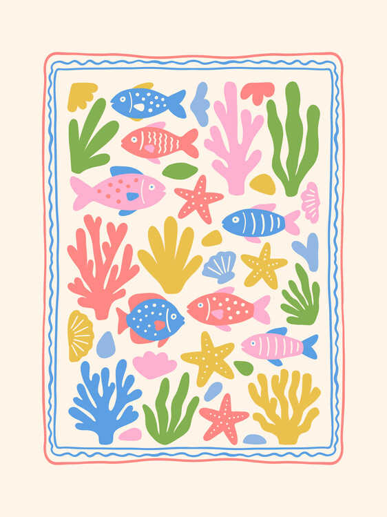 Плакат Colorful Ocean Creatures