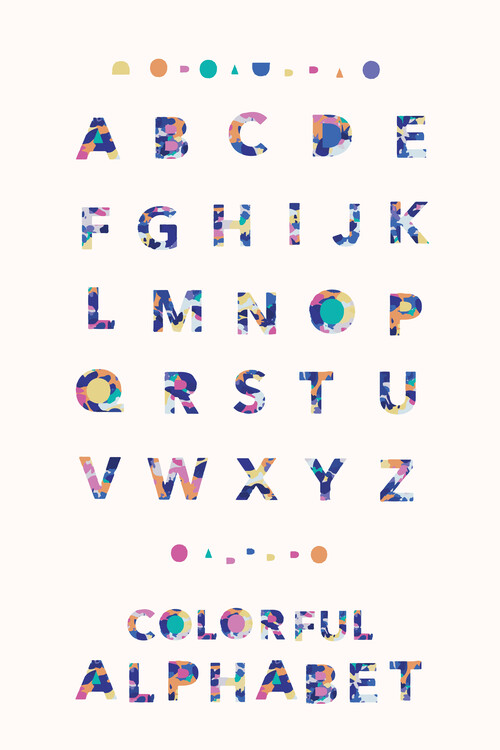Принти на полотні Colorful Abstract Alphabet
