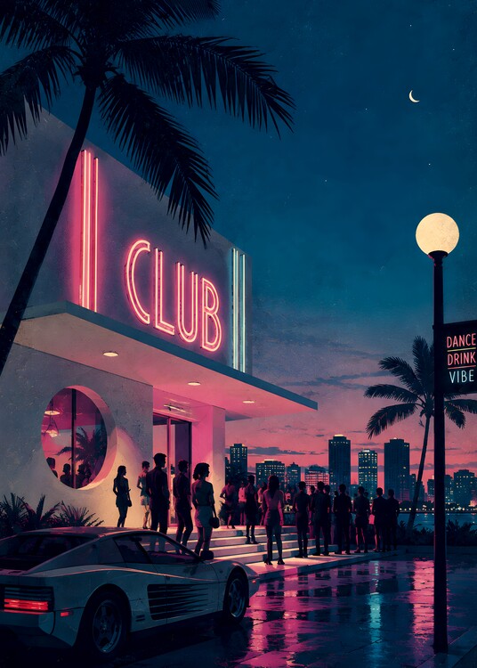 Poster Night in the club