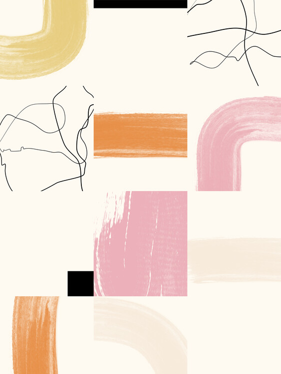 Poster Pink Geometric Shapes & Lines