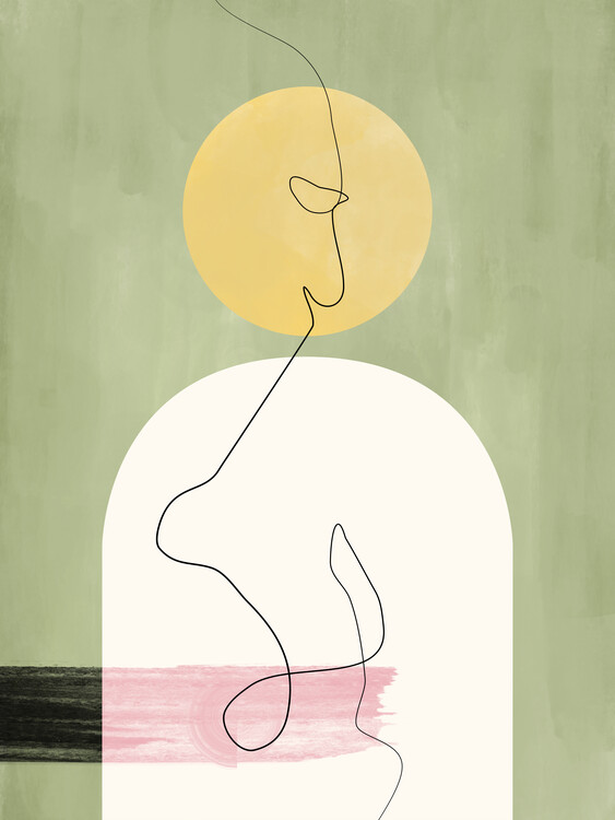 Poster Yellow Geometric Shapes & Lines