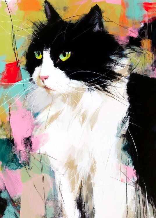 Плакат Colorful Cat Portrait