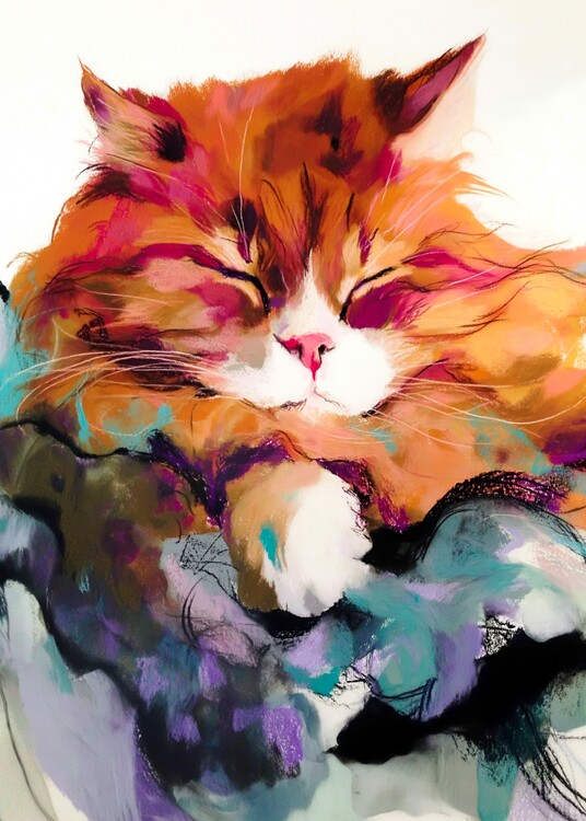 Canvas Print Cozy Cat Nap