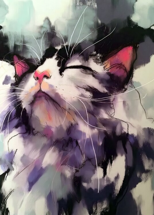 Canvas Print Vibrant Cat Dream