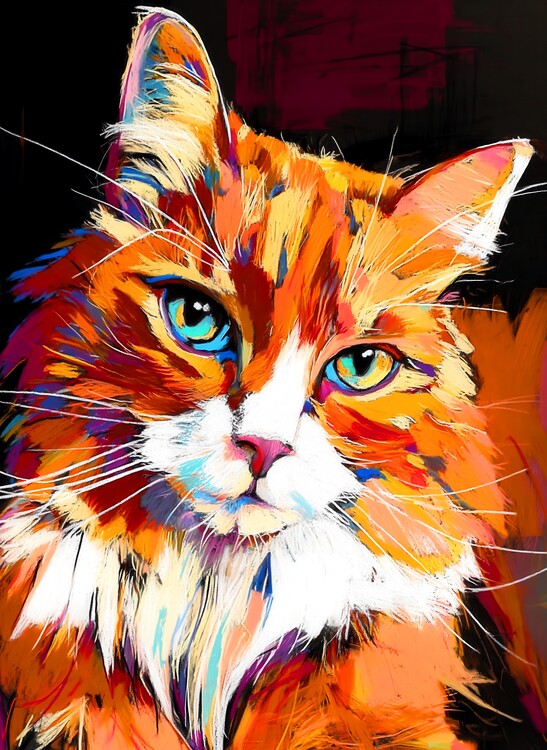 Плакат Colorful Cat Portrait
