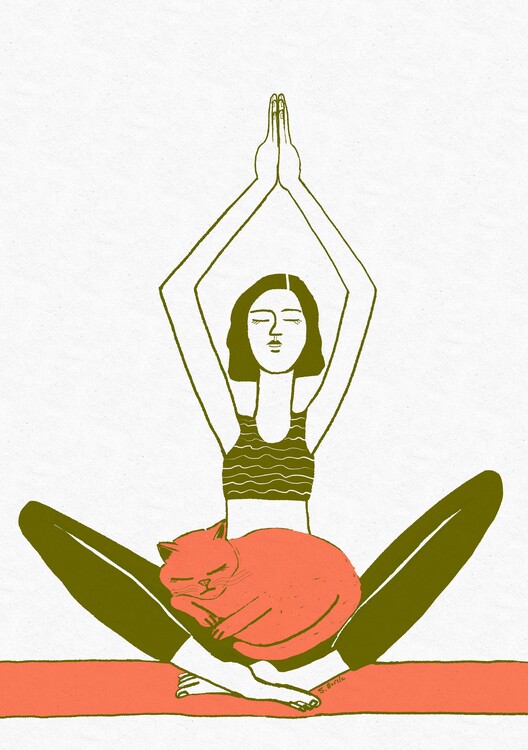 Canvas Print Calm Yoga Cat