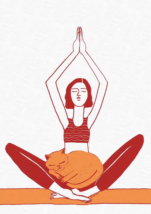 Canvas Print Yoga Cat Meditation