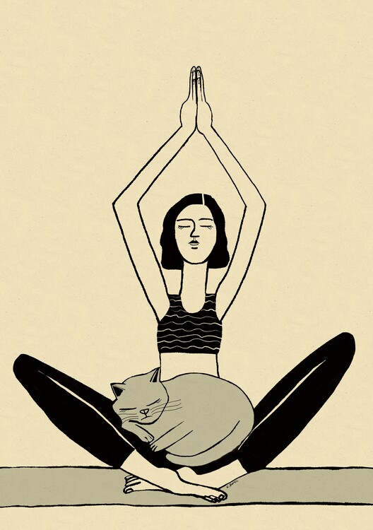 Canvas Print Peaceful Yoga Cat