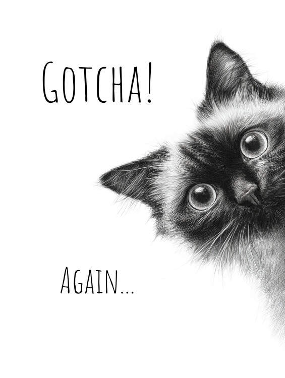 Canvas Print Gotcha Peeking Kitten