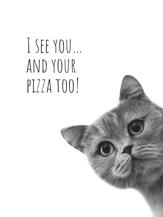 Canvas Print Cool Cat - Pizza Hungry