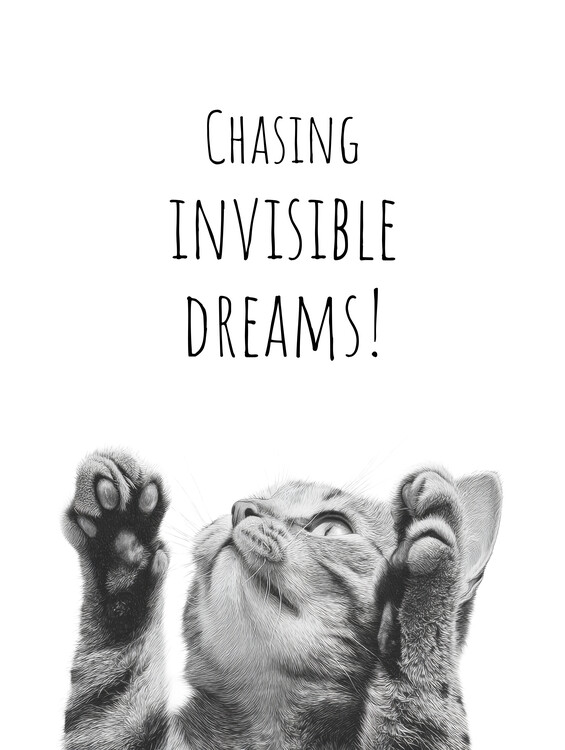 Canvas Print Chasing Invisible Dreams Cat