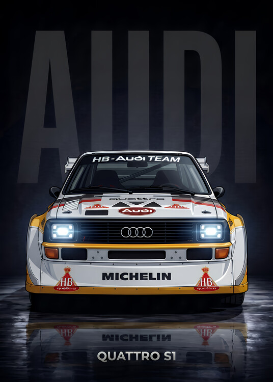 Poster Audi Quattro S1 Rally Legend - Iconic Group B
