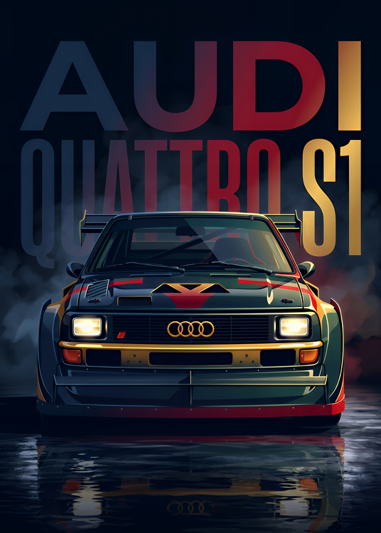 Poster Audi Quattro S1 Rally Car