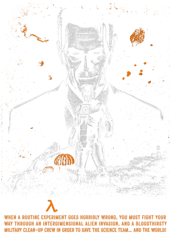 T-Shirt Half Life Alien Invasion - G-Man and Gordon