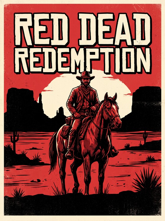 Poster Red Dead Redemption: The Outlaw's Trail at Sunset's Edge