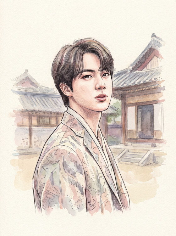 Плакат BTS Jin: Serenade in the Hanok Courtyard