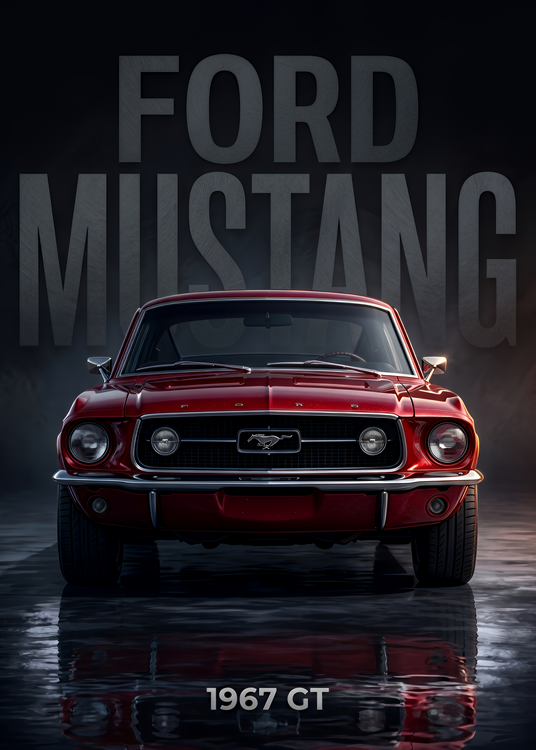 Plakát 1967 Ford Mustang GT