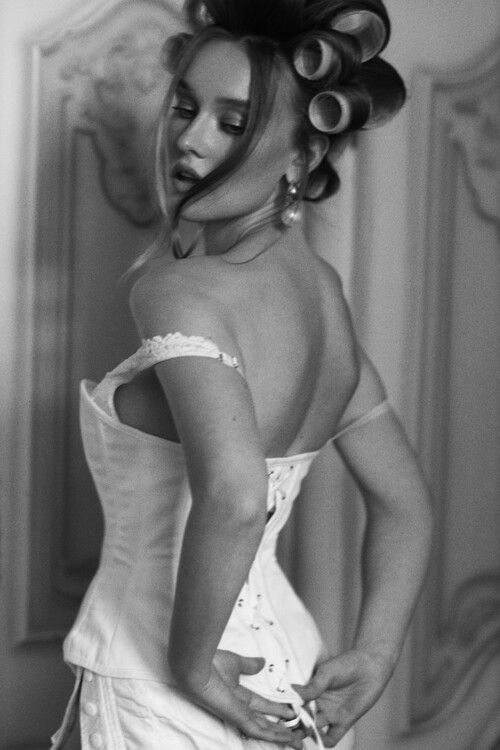 Plakát Vintage Model BW Stylish YSL Poster