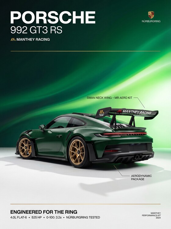 Póster Porsche 911 GT3 RS (992) Manthey Racing