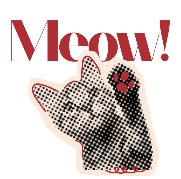 Футболка Retro Cat Meow Paw
