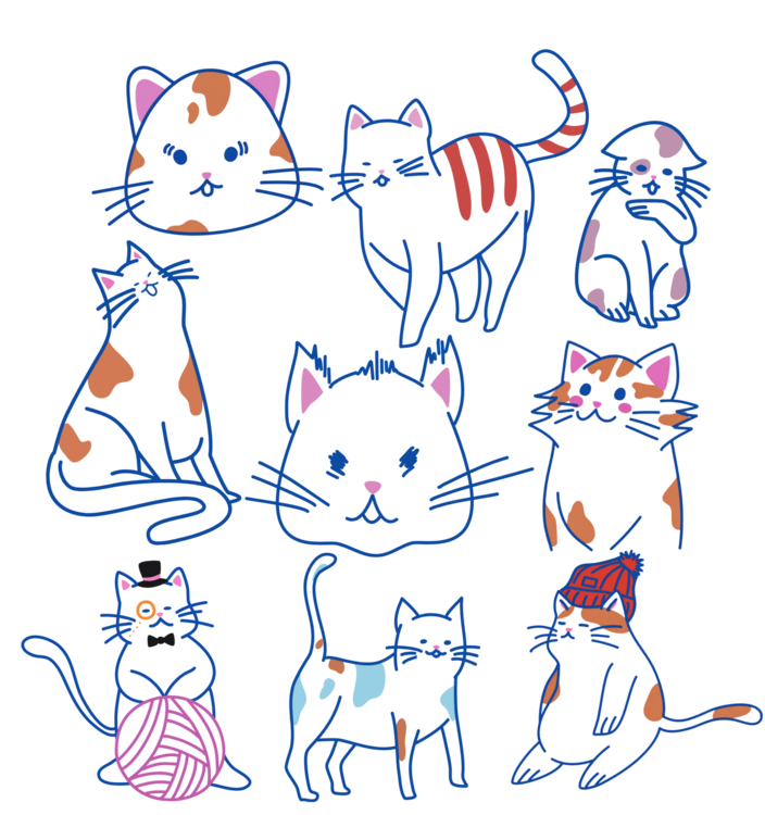 Футболка Colorful Cat Doodles