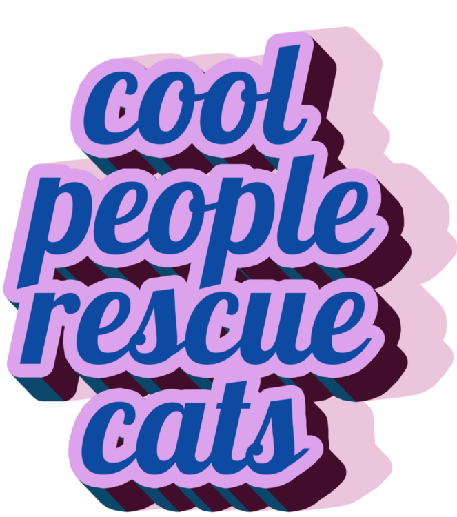 T-shirt Cool People Rescue Cats Blue