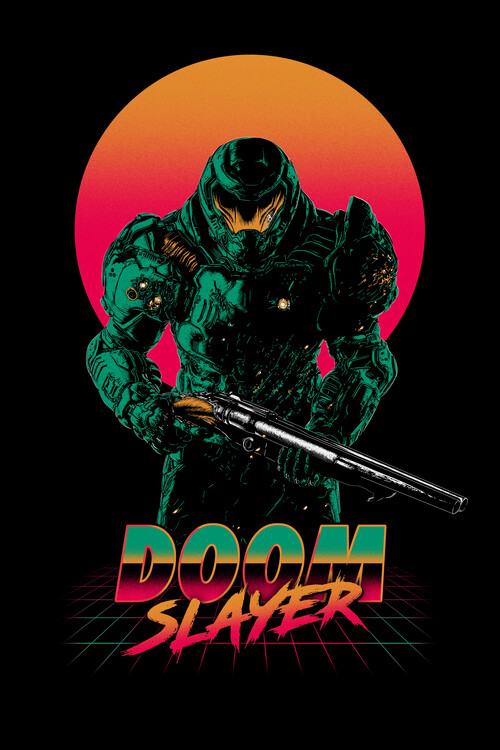 Poster Retro Doom Slayer