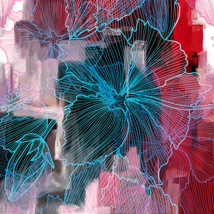 Poster Vibrant Floral Abstract