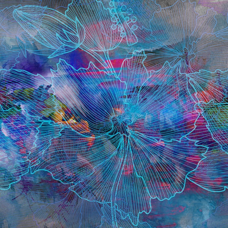 Poster Ethereal Blue Blooms
