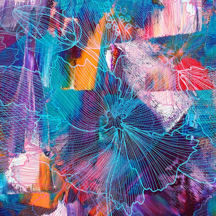 Poster Vibrant Abstract Floral