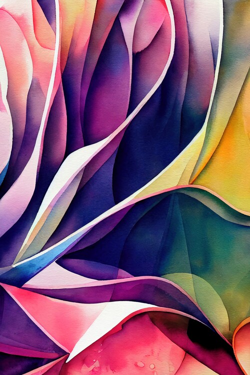 Poster Flowing Watercolor Colors