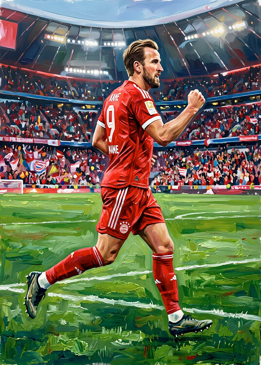 Póster Football Player Painting