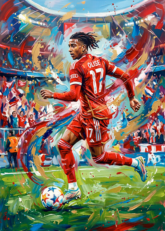 Póster Football Player Painting