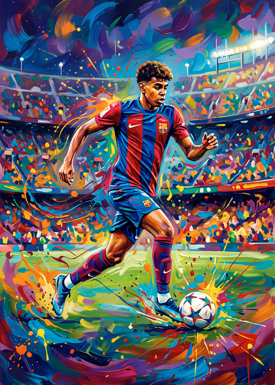 Póster Football Player Painting
