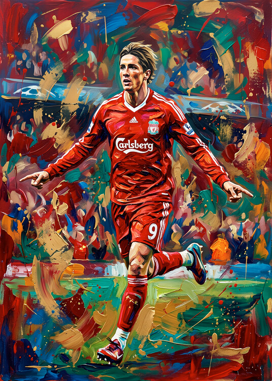 Póster Football Player Painting