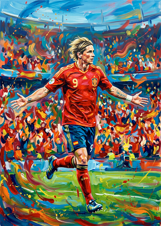 Póster Football Player Painting