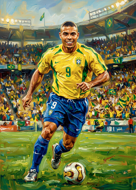 Póster Football Player Painting