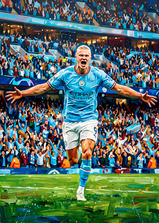 Póster Football Player Painting