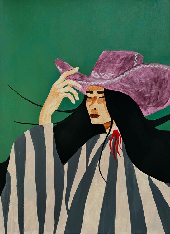 Plakat “New Mexico” cowgirl in hat portrait