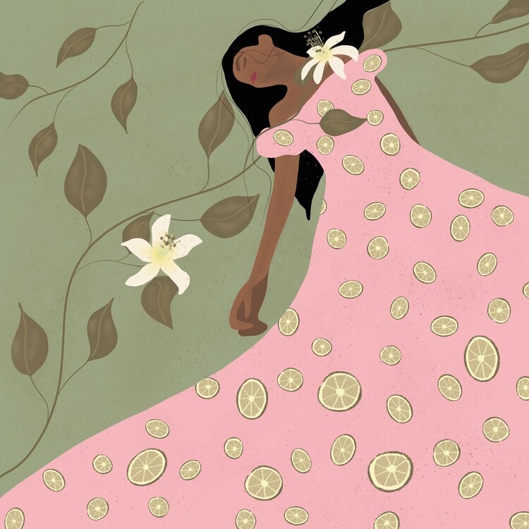 Poster Woman in limes dress