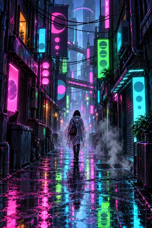 Plakát Neon Alley