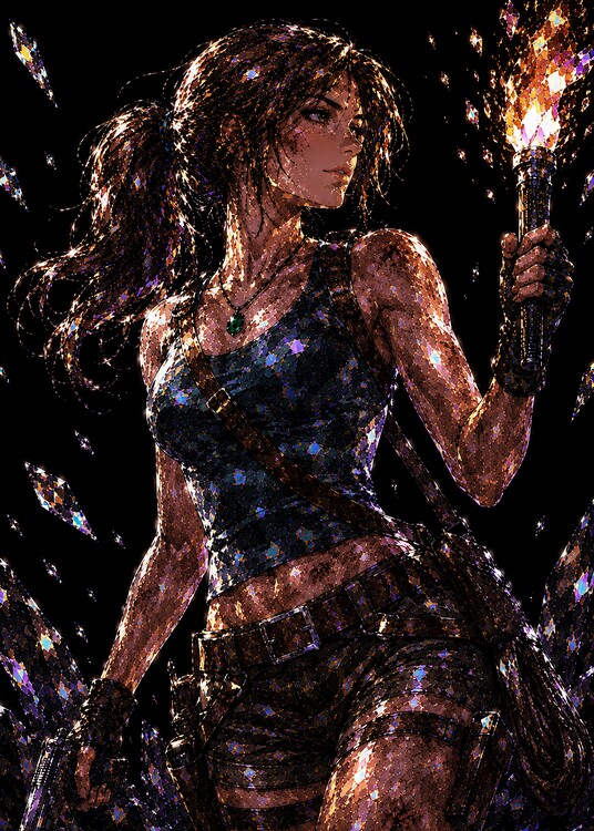 Plakát crystallity style lara croft