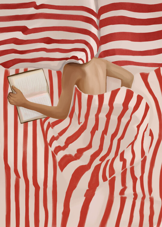 Obraz na plátně Reading In Bed