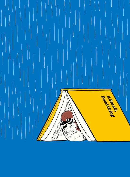 Obraz na plátně Sparrow's Rainy Refuge