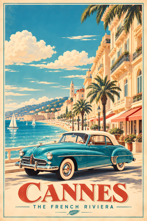 Plakát Sun-Kissed Splendor: Vintage Cannes Travel Vol 2.