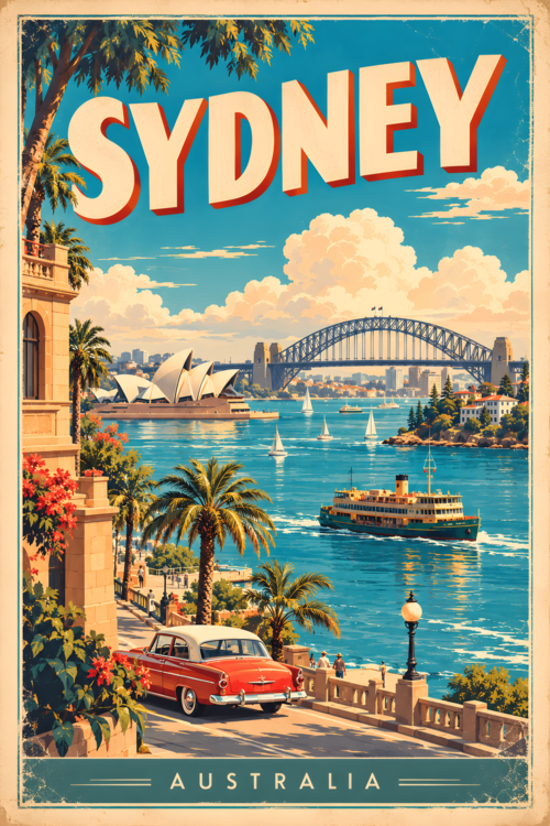 Plakát Vintage Sydney Poster: A Glimpse into Australia's Past Vol 2