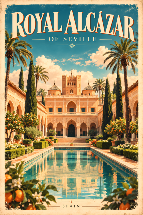 Plakát Royal Alcazar Vintage Travel Poster - Spanish Heritage Vol 2
