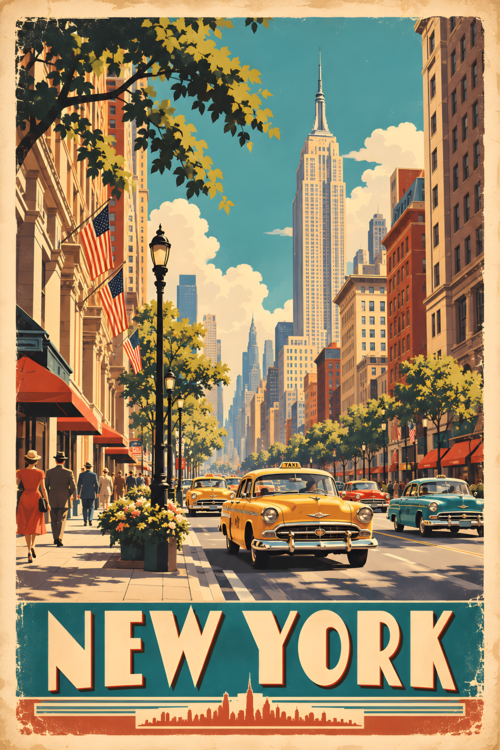 Plakát NYC Manhatten: Vintage Travel Poster Vol 2.